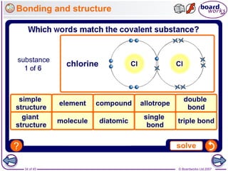© Boardworks Ltd 2007
34 of 45
Bonding and structure
 