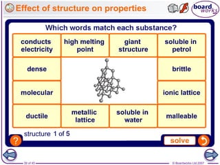 © Boardworks Ltd 2007
39 of 45
Effect of structure on properties
 