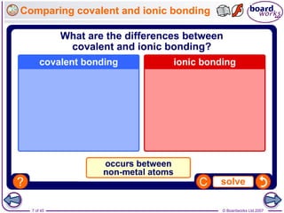 © Boardworks Ltd 2007
7 of 45
Comparing covalent and ionic bonding
 
