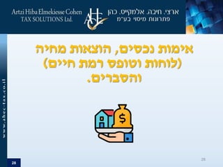 28
28
‫נכסים‬ ‫אימות‬
,
‫מחיה‬ ‫הוצאות‬
(
‫חיים‬ ‫רמת‬ ‫וטופס‬ ‫לוחות‬
)
‫והסברים‬
.
 