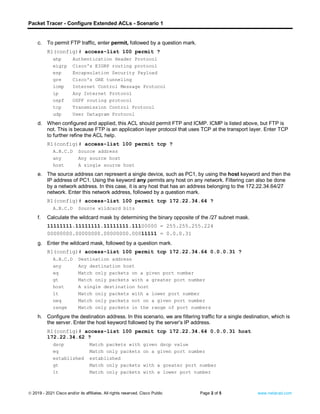 26.2.1 Packet Tracer - Configure Extended IPv4 ACLs - Scenario 1 ...