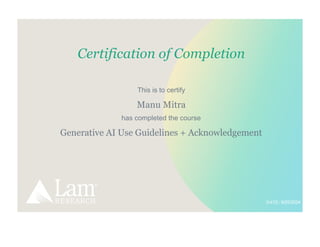 26. Generative AI Use Guidelines and Acknowledgement | PDF