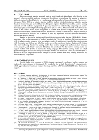 Assessing the effectiveness of the adaptation learning model for ...