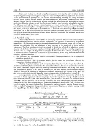 Assessing the effectiveness of the adaptation learning model for ...