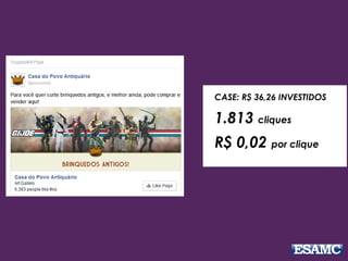 CASE: R$ 36,26 INVESTIDOS
1.813 cliques
R$ 0,02 por clique
 