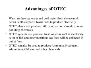 OTEC renewable energy working principles | PPTX