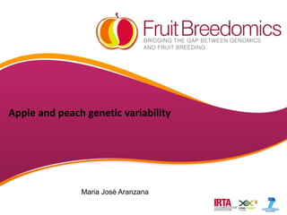 Apple and peach genetic variability
Maria José Aranzana
 