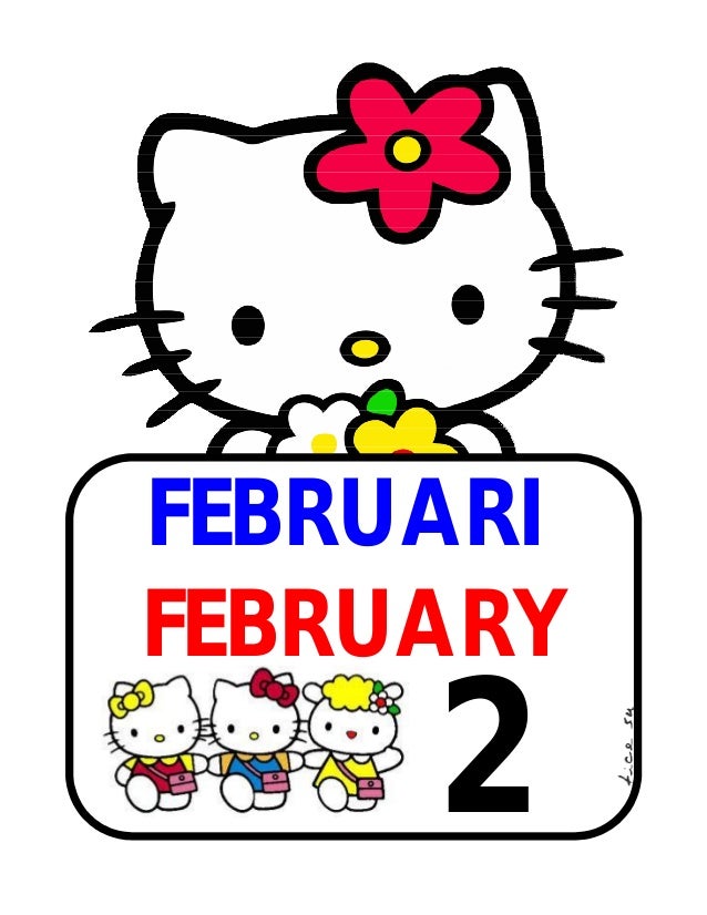 Kalendar bulanan hello kitty - bm & bi utk pengajaran