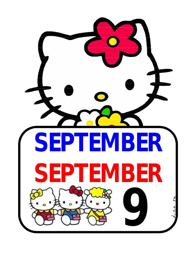 Kalendar bulanan hello kitty - bm & bi utk pengajaran