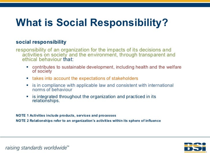 Defining social responsibility with BS ISO 26000