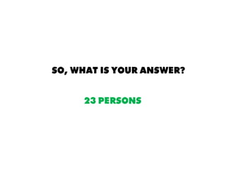 SO, WHAT IS YOUR ANSWER?
23 PERSONS
 