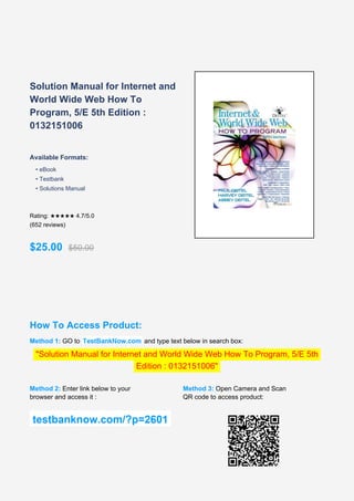 Comprehensive Solution Manual and HTML5 Form Programming Guide for ...
