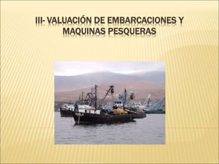 III- VALUACIÓN DE EMBARCACIONES Y
MAQUINAS PESQUERAS
 