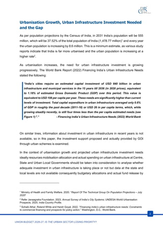 Union Budget 2026-27 and Urban Sector Prioritization: Infrastructure ...