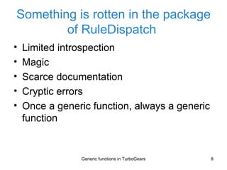 Generic functions in TurboGears | PPT