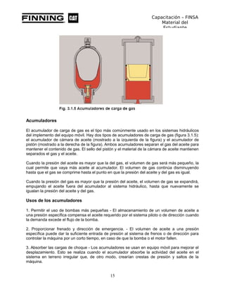 Capacitación – FINSA
Material del
Estudiante
Acumuladores
El acumulador de carga de gas es el tipo más comúnmente usado en...