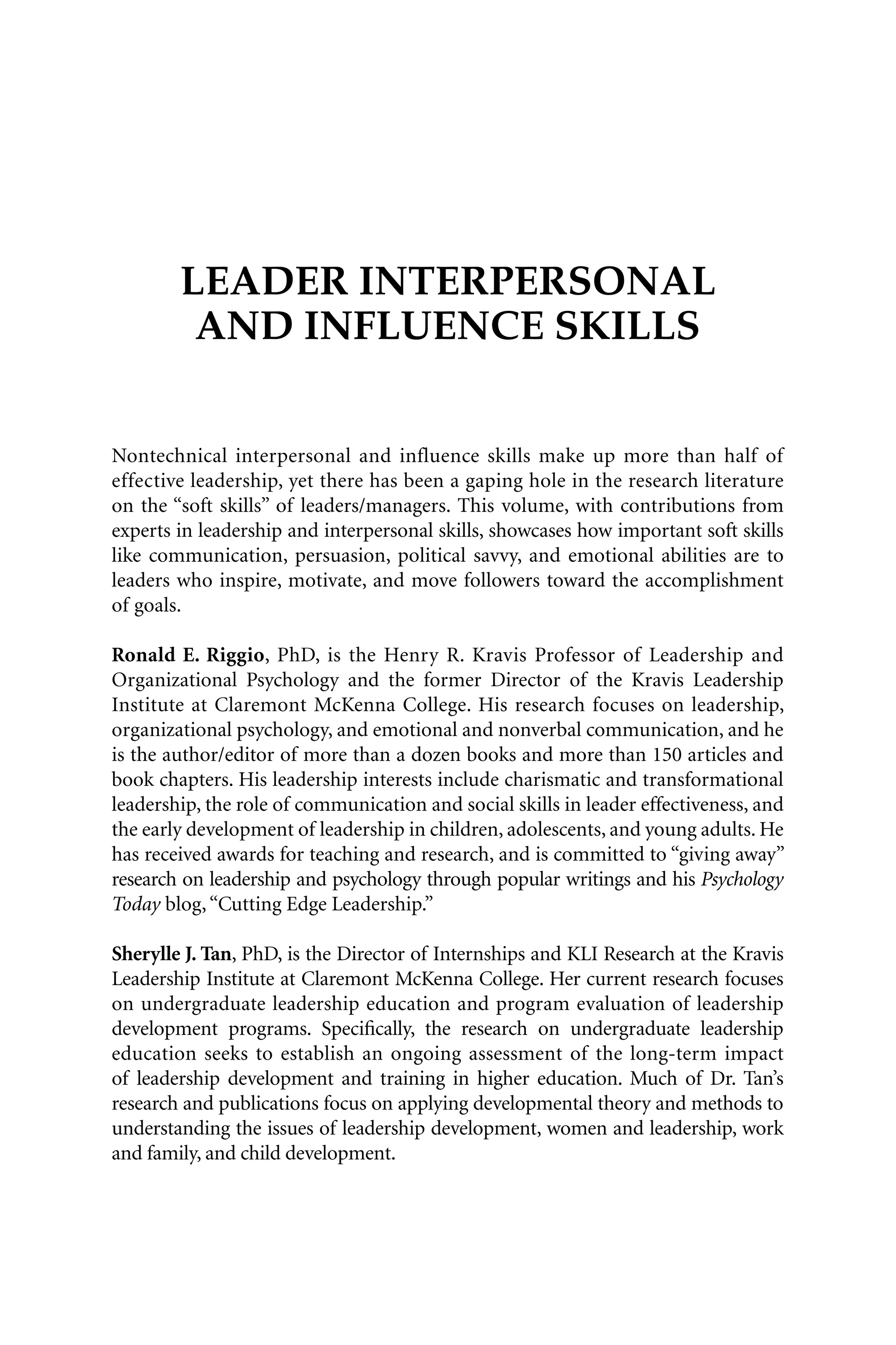 Leader Interpersonal And Influence Skills The Soft Skills Of Leadership ...