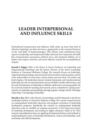 Leader Interpersonal And Influence Skills The Soft Skills Of Leadership ...