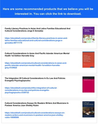 Cultural Considerations In Latino American Mental Health 1st Edition ...