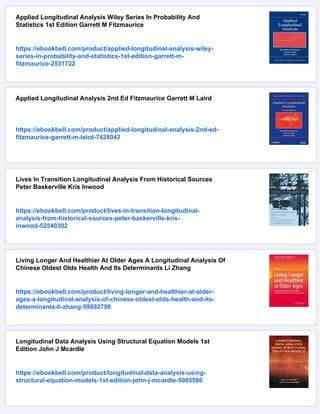 Longitudinal Analysis Modeling Withinperson Fluctuation And Change 1st ...