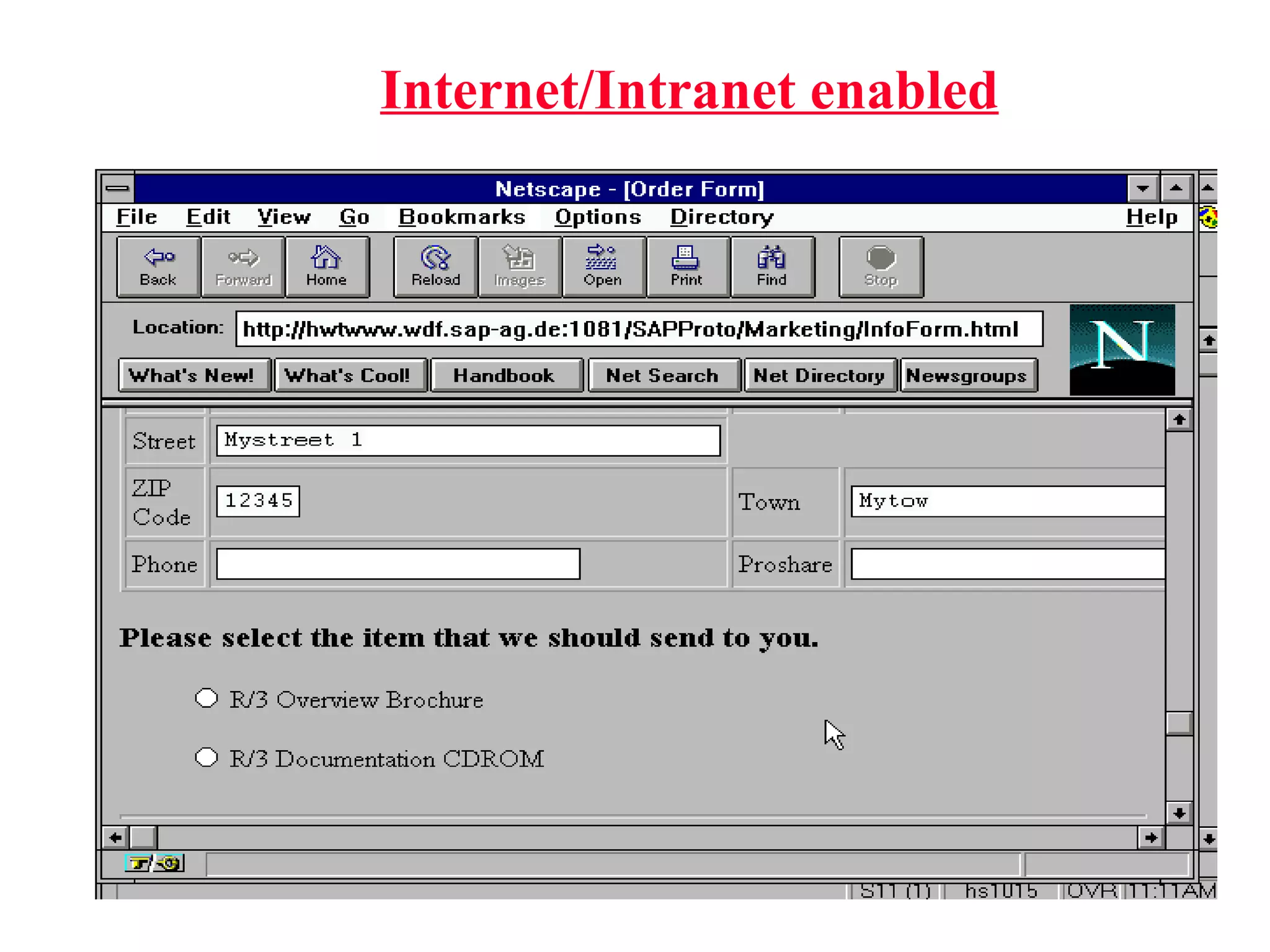 Internet/Intranet enabled 