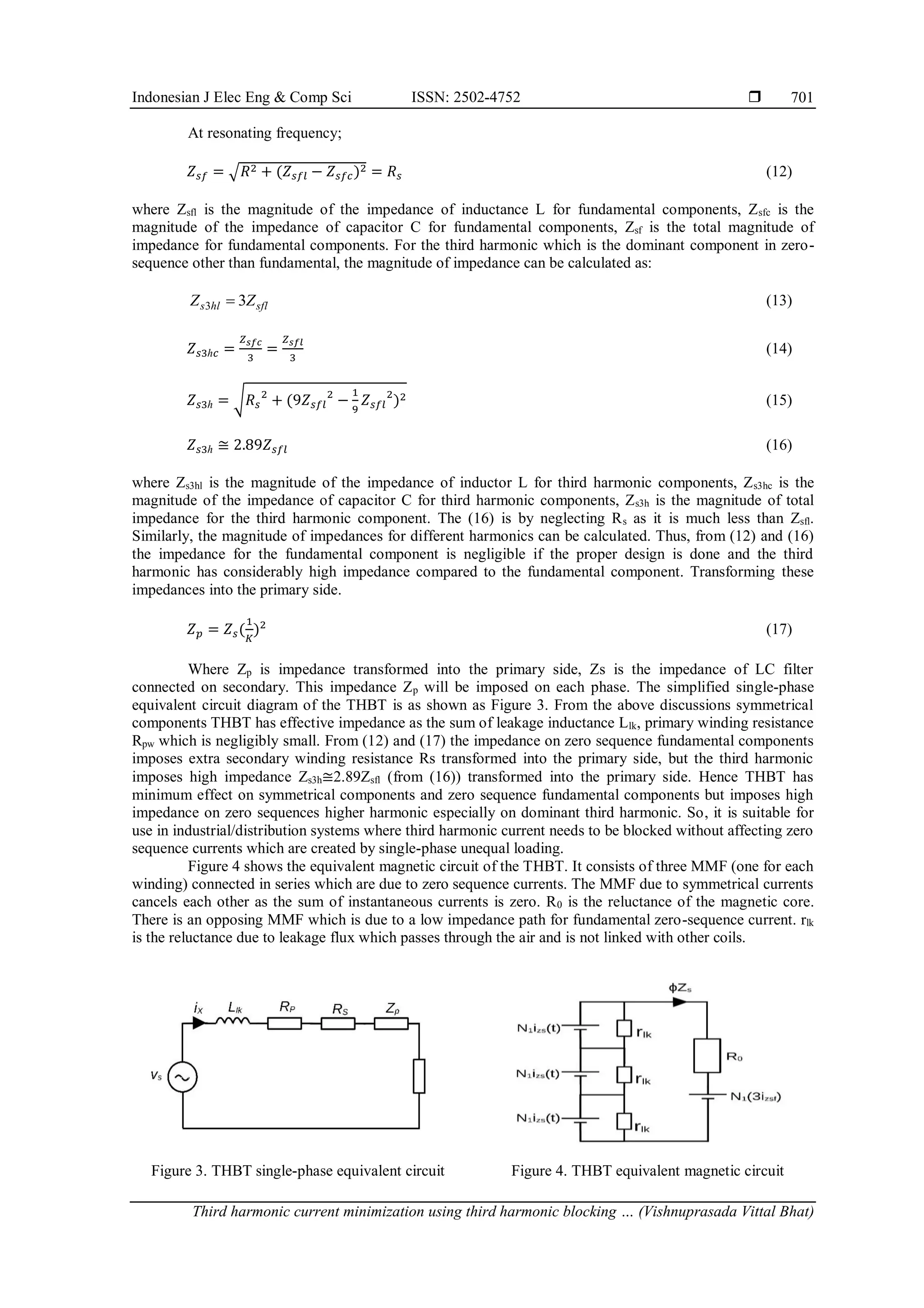 Third harmonic current minimization using third harmonic blocking ...