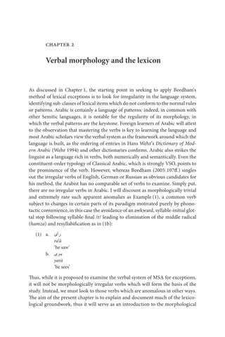 The Arabic Verb Form And Meaning In The Vowellengthening Patterns ...