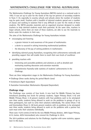 Mathematics Contests The Australian Scene 2014 A Di Pasquale | PDF
