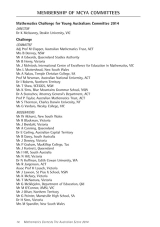 Mathematics Contests The Australian Scene 2014 A Di Pasquale | PDF