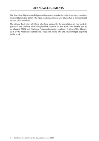 Mathematics Contests The Australian Scene 2014 A Di Pasquale | PDF