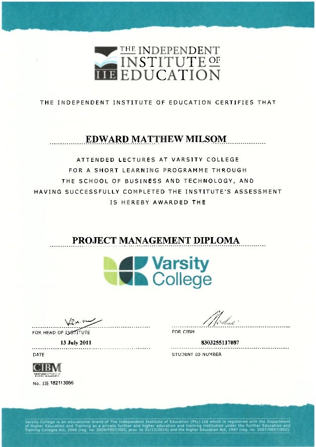 Project management diploma image