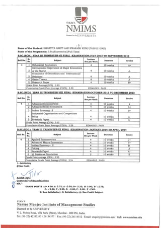 TranscriptNMIMS | PDF