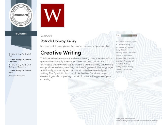 creative writing specialization by wesleyan university