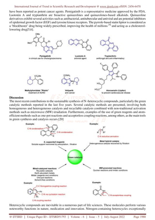 New Green Synthesis Approaches of Pharmacologically Active Heterocyclic ...