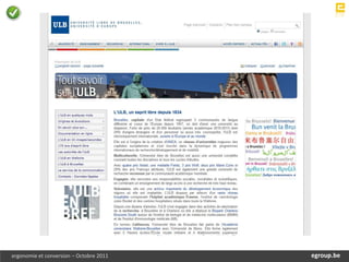 ergonomie et conversion – Octobre 2011       egroup.be
                                         www.egroup.be
 