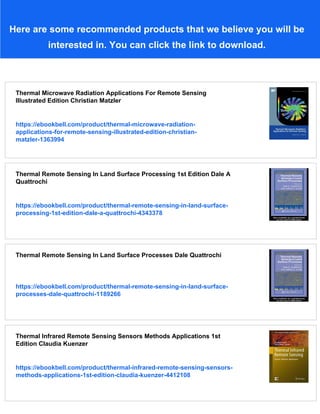 Thermal Remote Sensing Of Active Volcanoes A Users Manual 1st Edition ...