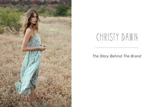 A Conversation with Founder and Lead Designer, Christy Dawn - DRS, 1/26/16