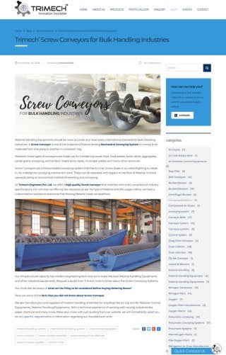 Screw Conveyor | Bulk Material Handling Screw Conveyor