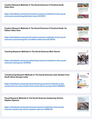 Social Science Methods Examples Research Methods In The Social Sciences Dr Marina Klimenko | PDF