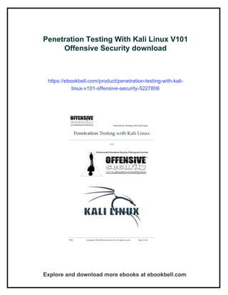 Penetration Testing With Kali Linux V101 Offensive Security | PDF
