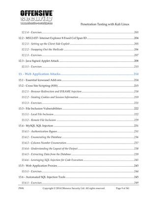 Penetration Testing With Kali Linux V101 Offensive Security | PDF