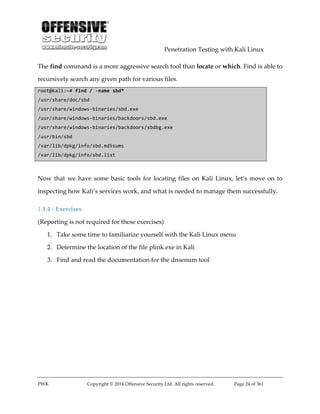 Penetration Testing With Kali Linux V101 Offensive Security | PDF