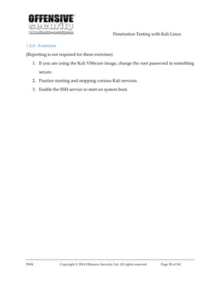 Penetration Testing With Kali Linux V101 Offensive Security | PDF