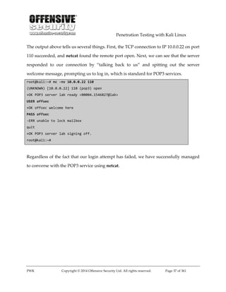 Penetration Testing With Kali Linux V101 Offensive Security | PDF