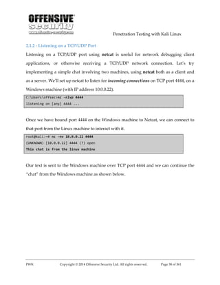 Penetration Testing With Kali Linux V101 Offensive Security | PDF