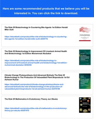 The Role Of Biotechnology In A Sustainable Food Supply 1st Edition ...