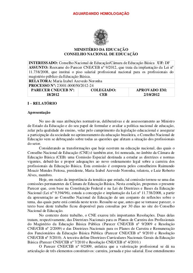 Parecer que define carga horária do Professor na Educação 