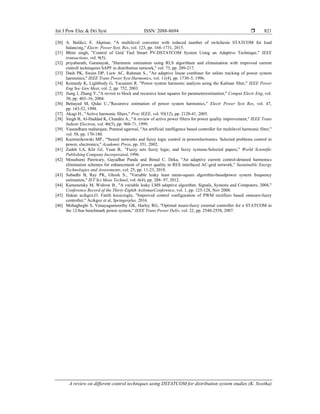 A review on different control techniques using DSTATCOM for ...