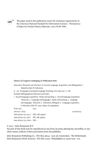 Innovative Research And Practices In Second Language Acquisition And ...