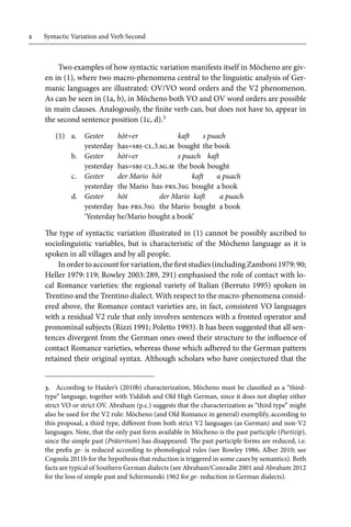 Syntactic Variation And Verb Second A German Dialect In Northern Italy ...